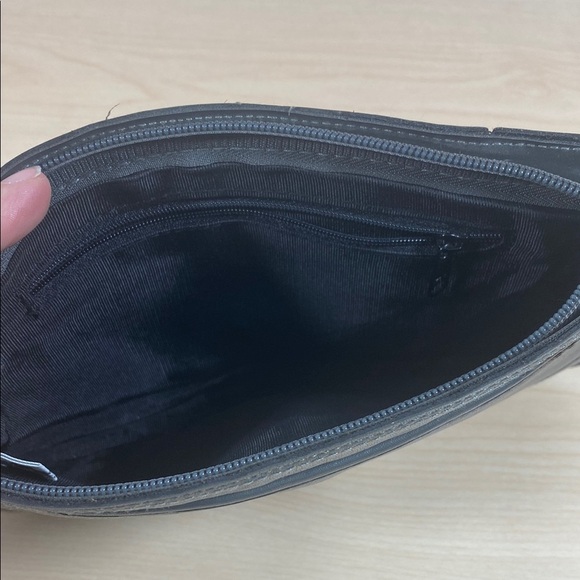 Vintage Slate Grey Leather Clutch Purse - Picture 4 of 6